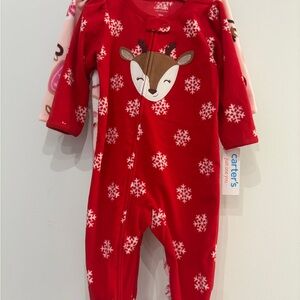 Carter's Festive Red Snowflake Footie